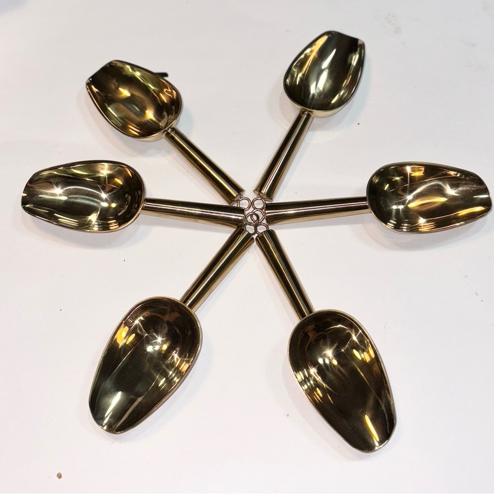 Lot 6 Gold Stainless Steel Ice Scoopers new - Picture 5 of 10